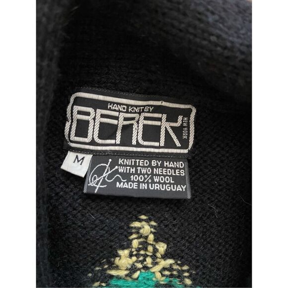 Vintage Berek Fine Feathers Sweater Vest Hand Knit Uruguay Christmas Wool - Picture 5 of 5